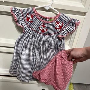 Smocked 4th of July/Memorial Day outfit